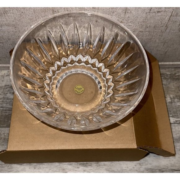 24% Lead Crystal Round Cristal France Echt Bleikristall Decorative Bowl 8.5” - Picture 3 of 9